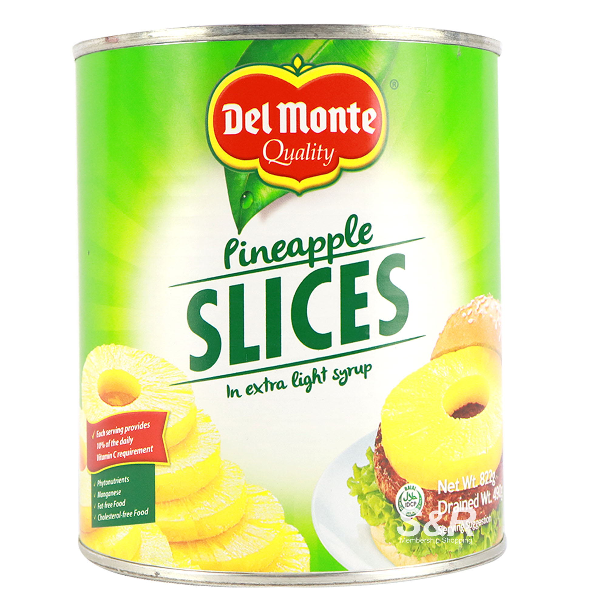 Del Monte Pineapple Slices in Extra Light Syrup 822g